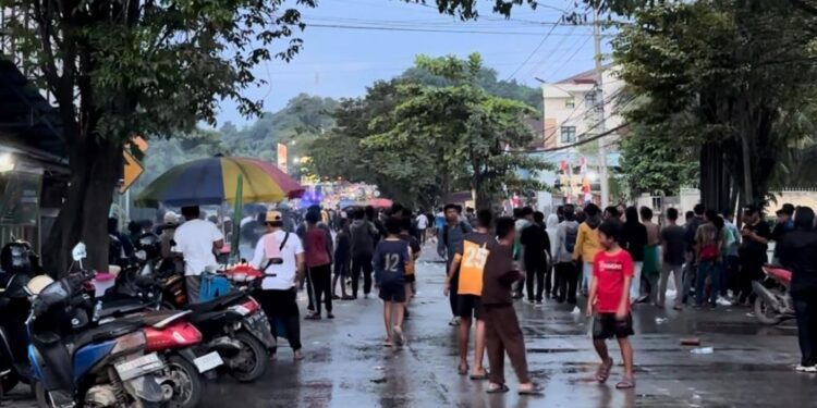 Suasana usai Water Cannon ditembakkan Polisi (Dok: Sirana.id)