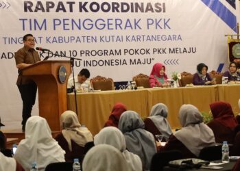 Kepala DPMD Kukar dalam sambutanny pada Rakor Tim Penggerak PKK