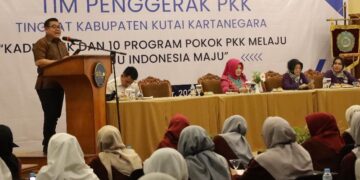 Kepala DPMD Kukar dalam sambutanny pada Rakor Tim Penggerak PKK