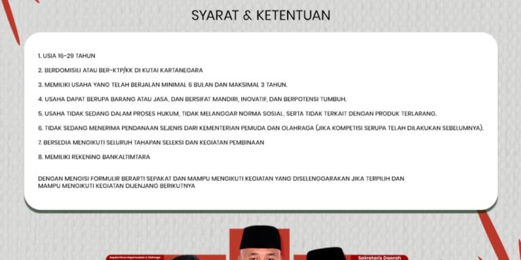 Dispora Kukar Buka Pendaftaran Duta Pemuda 2025, Cari Pemuda Inspiratif dan Berprestasi