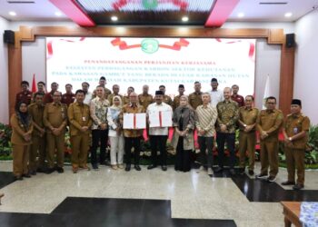 (Penanandatanganan Perjanjian Kerjasama Perdagangan Karbon/Istimewa)