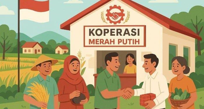 (Ilustrasi koperasi merah putih/Freepik)
