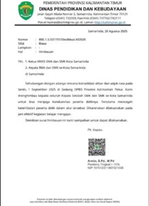 surat imbauan Disdikbud Kaltim