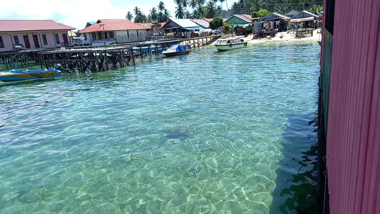 Suasana pesisir Pulau Derawan (foto: Nofiyc)