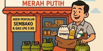 Ilustrasi koperasi merah putih