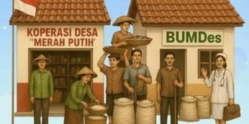 Ilustrasi koperasi merah putih