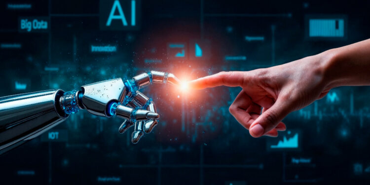 Ilustrasi AI dan manusia/Freepik