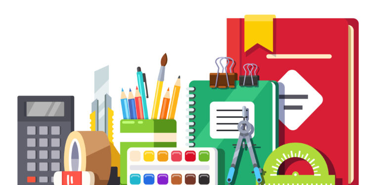 Ilustrasi alat tulis sekolah/Freepik