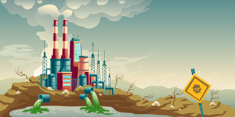 (Ilustrasi pencemaran industri/Freepik)