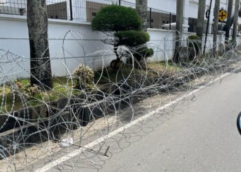 Kawat Berduri di Kantor Gubernur Kaltim/RA
